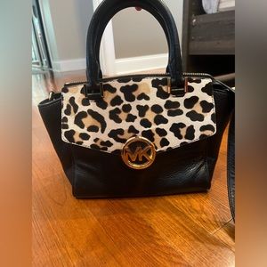 Michael Kors Leather and Calf Skin Cheetah purse